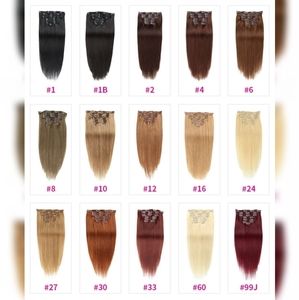 100% Remy human hair clip in extentions